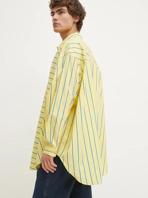 Sunnei koszula bawełniana kolor żółty relaxed z kołnierzykiem klasycznym RTWXSHR012