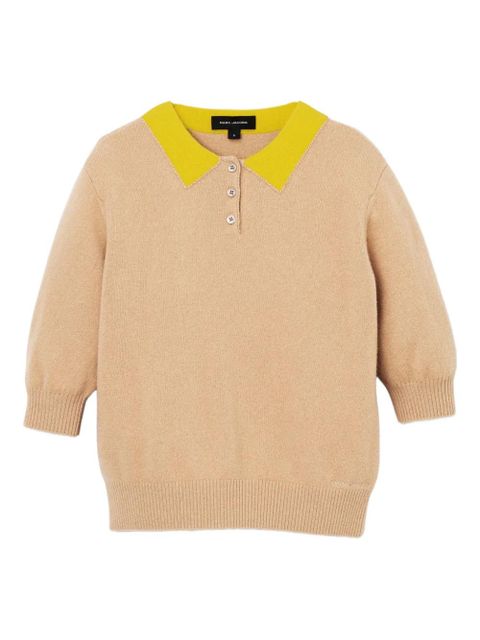 Marc Jacobs contrast-collar wool polo - Brown - zdjęcie produktu nr 1