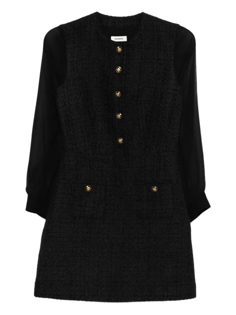 SANDRO button-detailed tweed mini dress - Black - zdjęcie produktu nr 1