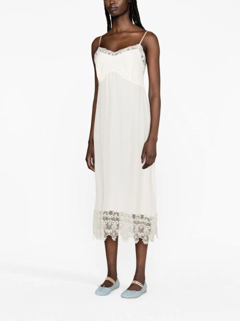 Simone Rocha lace-trim midi dress - Neutrals