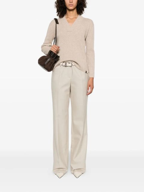 Max Mara Arten ribbed v-neck jumper - Neutrals - zdjęcie produktu nr 2