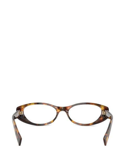 Miu Miu Eyewear tortoiseshell oval-frame glasses - Brown