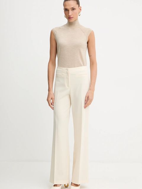 BOSS kamizelka wełniana damski kolor beżowy lekki z półgolfem 50544998 - zdjęcie produktu nr 2