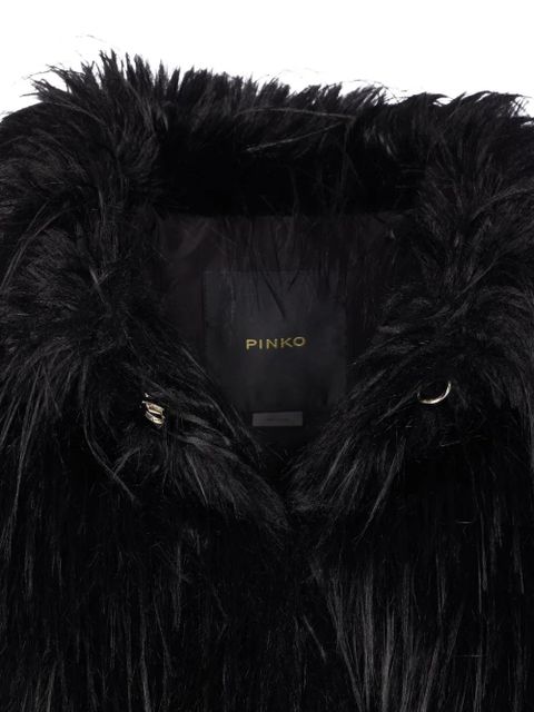 PINKO high-neck faux-fur jacket - Blue