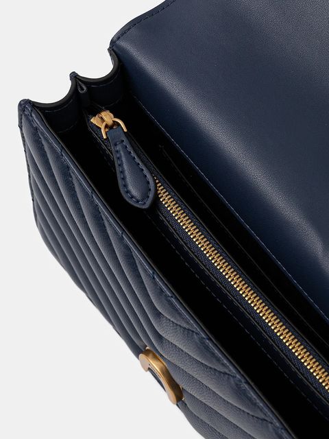 Pinko torebka skórzana kolor niebieski 100074 A0GK