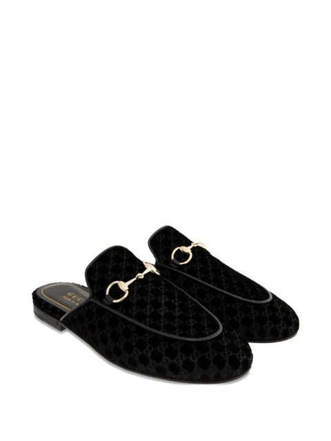Gucci horsebit velvet mules - Black