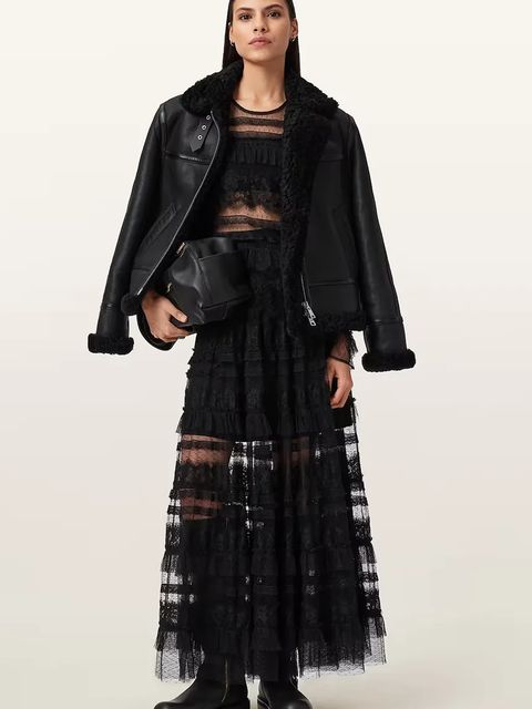 AllSaints kurtka skórzana LOREL damska kolor czarny W069LB