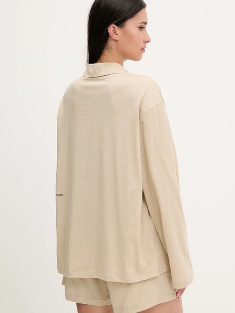 Pangaia piżama bawełniana damska kolor beżowy bawełniana 10002463 - zdjęcie produktu nr 2