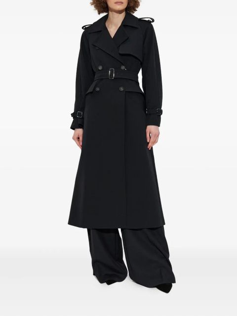 Max Mara Flavio belted peplum trench coat - Black