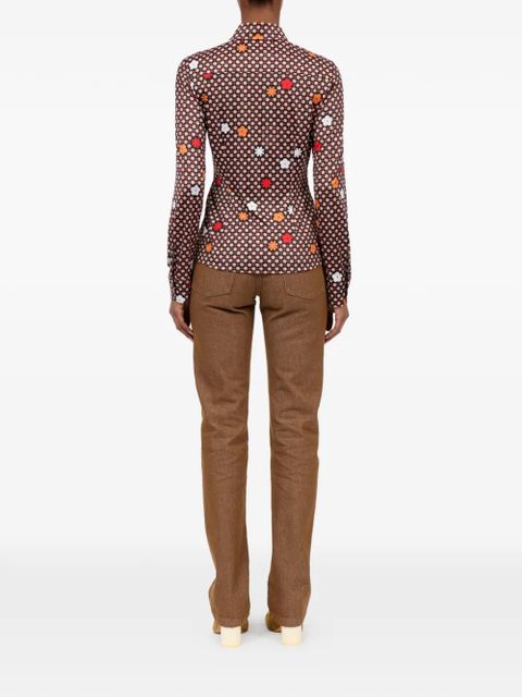 MM6 Maison Margiela graphic print pocket shirt - Brown