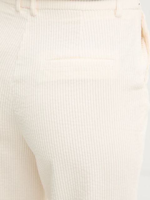 Morgan spodnie sztruksowe damskie kolor beżowy proste high waist PKENI.F