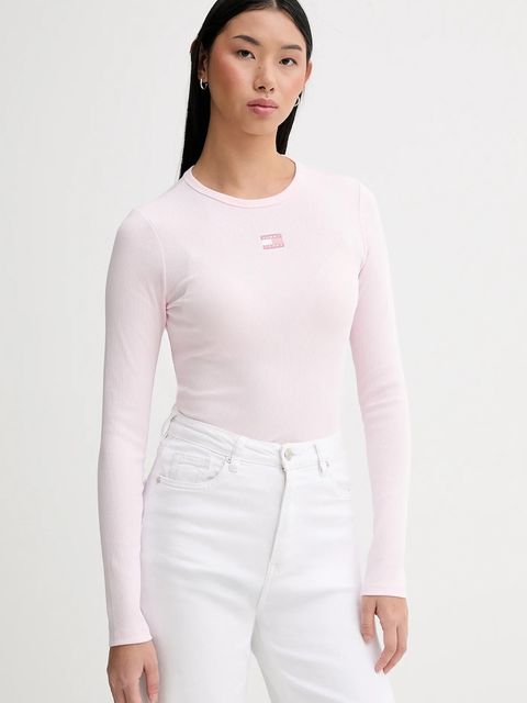Tommy Jeans longsleeve damski kolor różowy DW0DW20178 - zdjęcie produktu nr 1