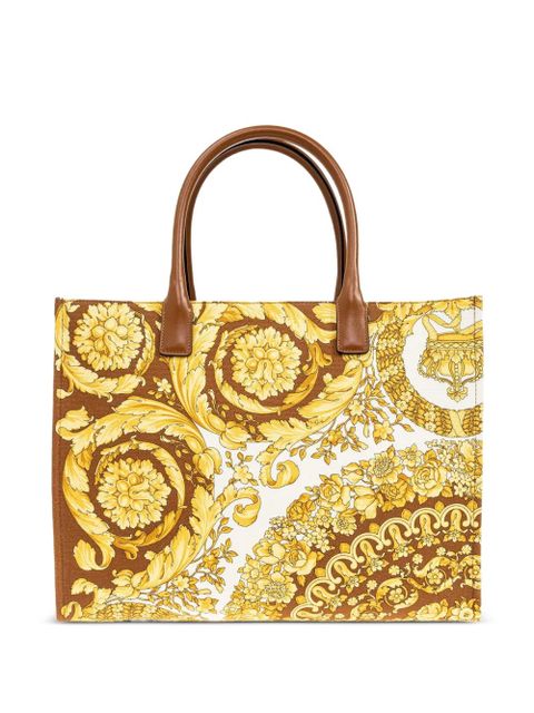 Versace baroque-print logo-appliqué tote bag - Yellow - zdjęcie produktu nr 1