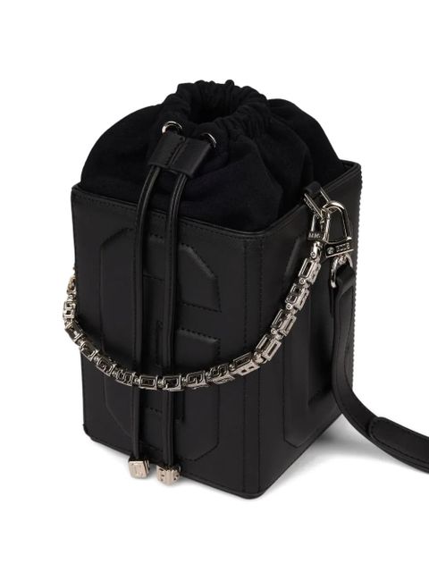GCDS logo-embossed shoulder bag - Black