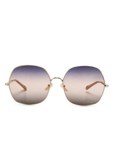 Chloé Eyewear oversize-frame sunglasses - Gold - zdjęcie produktu nr 1