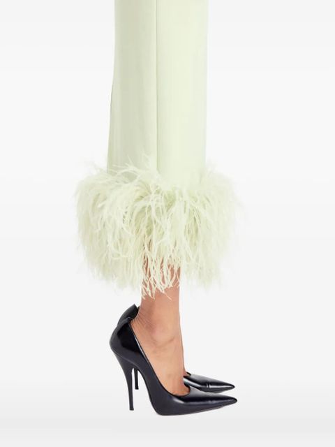 16Arlington Minelli feather-trim midi dress - Green