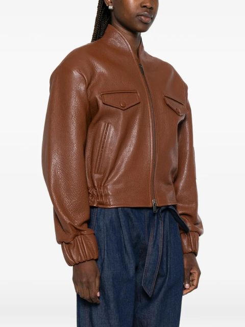 ducie Frankie pebbled leather jacket - Brown