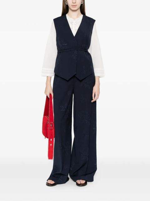 TWINSET embroidered-floral waistcoat - Blue - zdjęcie produktu nr 2