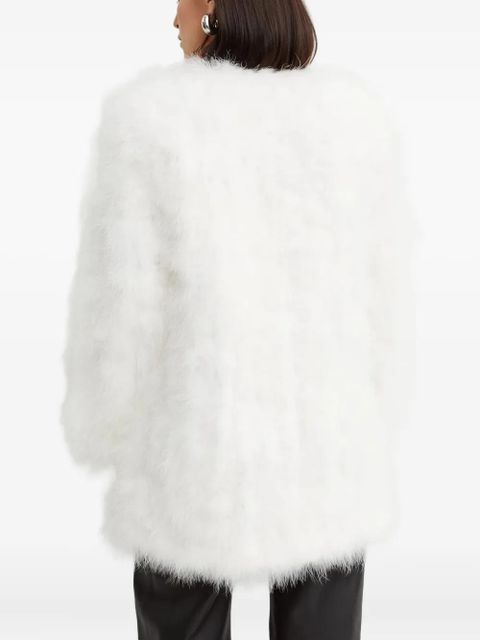 Yves Salomon round-neck feather jacket - White