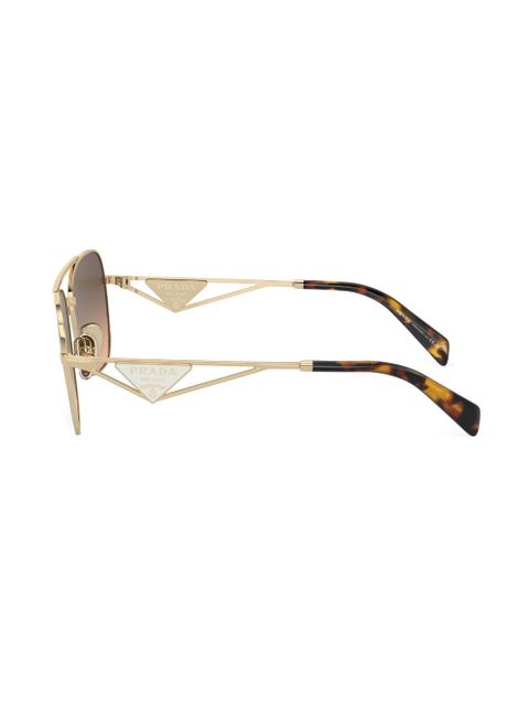 Prada Eyewear rectangle-frame sunglasses - Gold