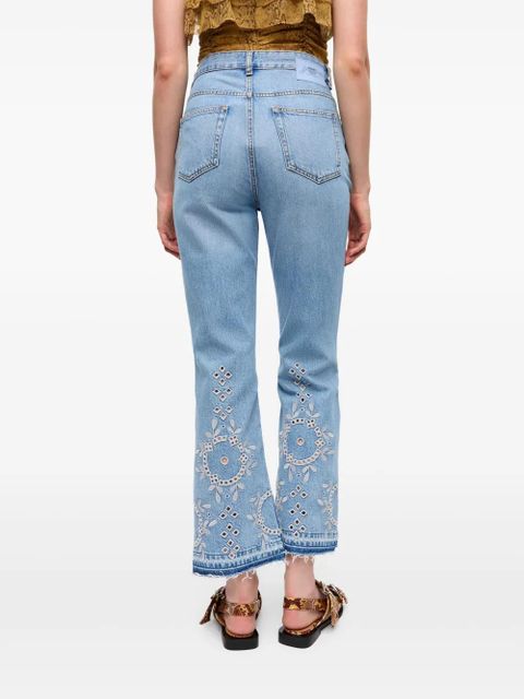 GANNI broderie-anglaise jeans - Blue