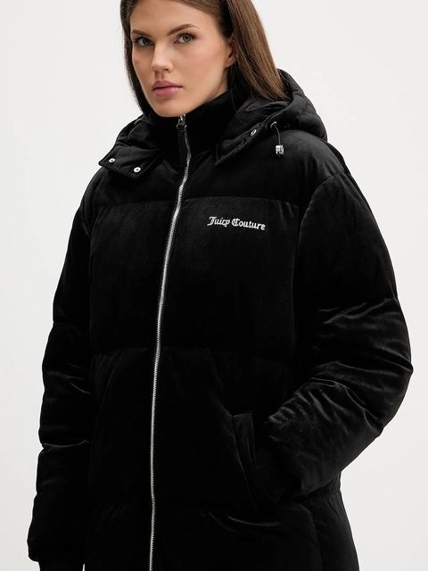 Juicy Couture kurtka welurowa kolor czarny zimowa JCOIJ225552