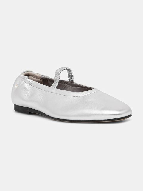 Tommy Hilfiger baleriny skórzane SILVER LTH ELLASTIC BALLERINA - zdjęcie produktu nr 1