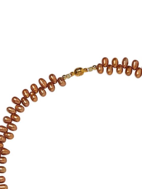 Jennifer Behr Penelope pearl-drop necklace - Brown