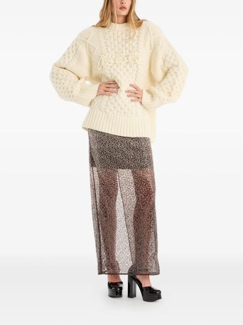 ROTATE BIRGER CHRISTENSEN beaded maxi skirt - Brown