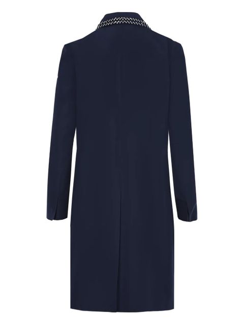 Prada crystal-embellished single-breasted coat - Blue