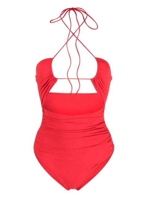 Magda Butrym criss-cross halter swimsuit - Red - zdjęcie produktu nr 1
