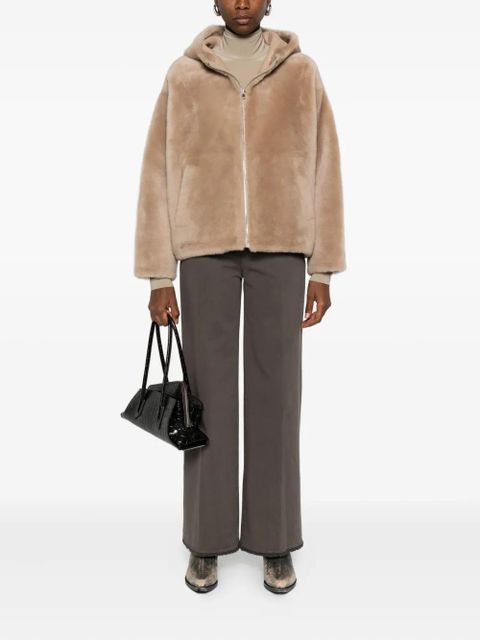 Yves Salomon hooded shealing jacket - Brown - zdjęcie produktu nr 2