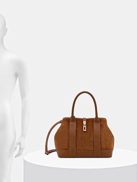 Answear.LAB torebka skórzana kolor brązowy