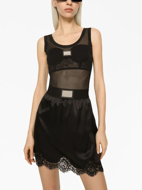 Dolce & Gabbana logo-plaque U-neck tank top - Black