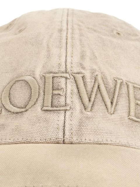 LOEWE logo-embroidered cotton cap hat - White