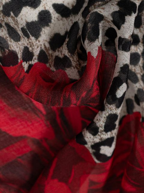 Blugirl Blumarine chusta z domieszką wełny damski kolor bordowy wzorzysty PF5017.T0300