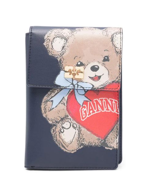 GANNI bear-graphic wallet - Blue - zdjęcie produktu nr 1