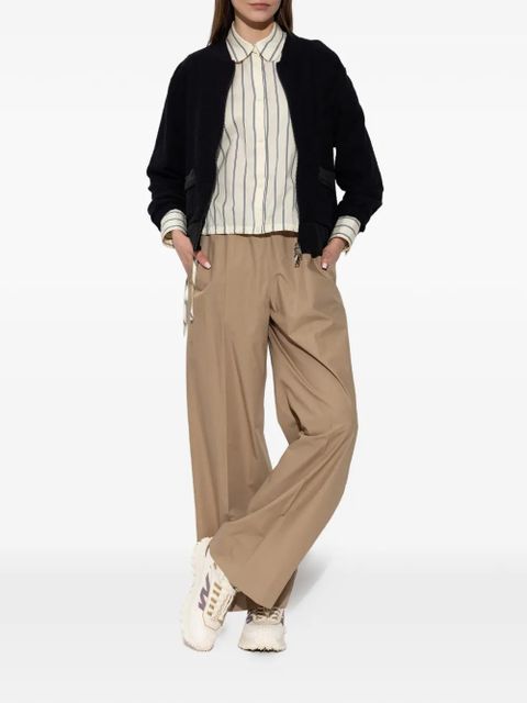 Moncler drawstring-details striped cotton shirt - Neutrals - zdjęcie produktu nr 2