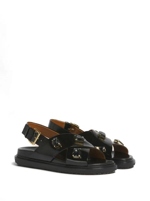 Marni crisscross crystal ovine leather sandals - Black - zdjęcie produktu nr 2
