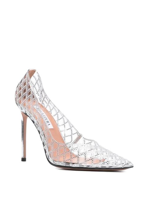 Aquazzura 105mm Lumiere crystal-embellished pumps - Silver