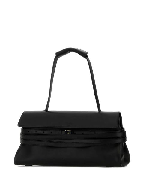 Moschino belted leather tote bag - Black