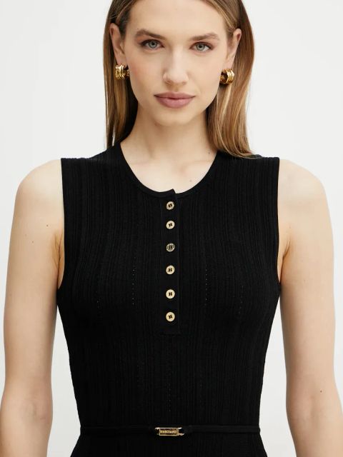 Marciano Guess sukienka GIADA kolor czarny midi rozkloszowana 5GGK26 5874Z