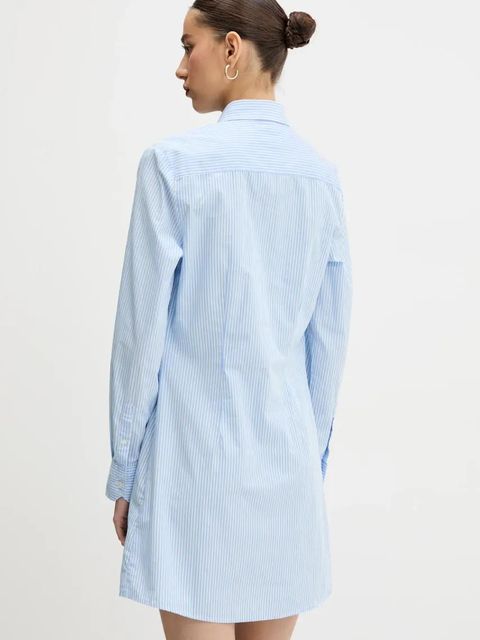 Tommy Jeans sukienka bawełniana kolor niebieski mini prosta DW0DW20334