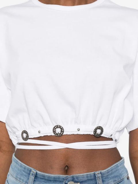 PINKO eyelet drawstring T-shirt - White