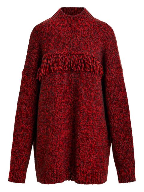 Essentiel Antwerp Inna fringe sweater - Red - zdjęcie produktu nr 1