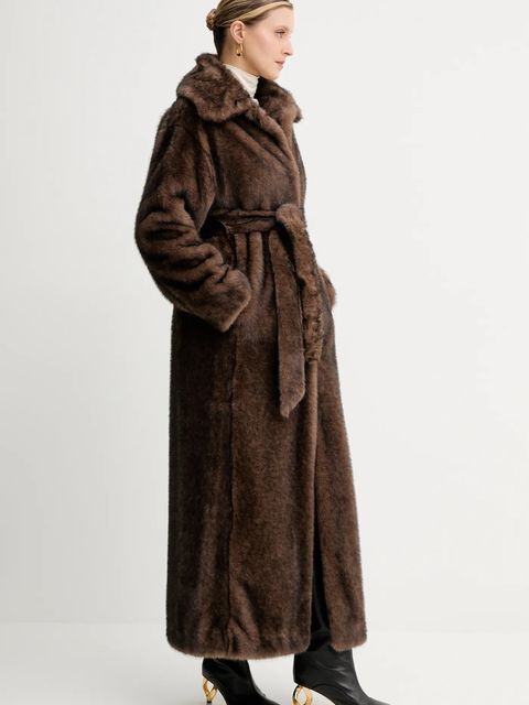 Twinset płaszcz kolor brązowy 252AT2190 - zdjęcie produktu nr 2