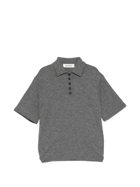 Róhe knitted polo top - Grey - zdjęcie produktu nr 1