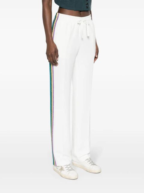 Zadig&Voltaire Pomy stripe-detail crepe trousers - White