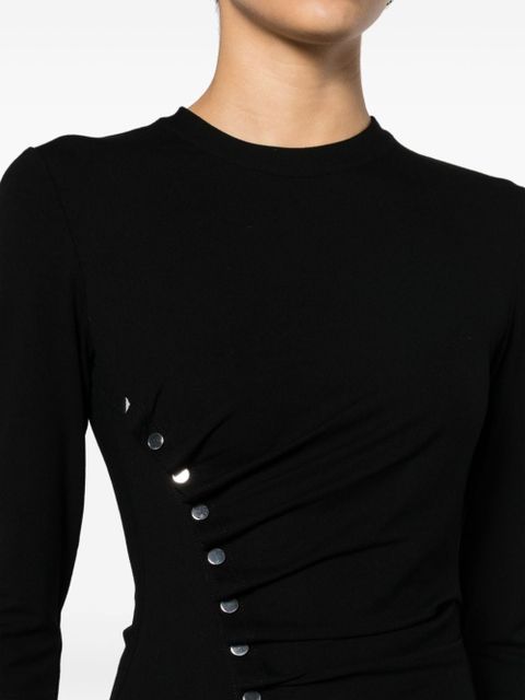 Rabanne asymmetric studded T-shirt - Black