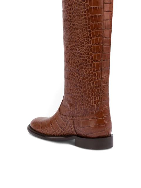 Paris Texas 20mm Montana croco-embossed leather boots - Brown